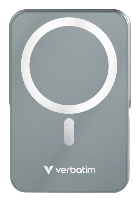 Verbatim Charge 'n' Go Magnetic Wireless Litowo-polimerowy (LiPo) 10000 mAh Bezprzewodowe ładowanie Szary