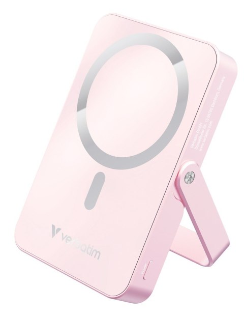 Verbatim Charge 'n' Go Magnetic Wireless Litowo-polimerowy (LiPo) 10000 mAh Bezprzewodowe ładowanie Różowy