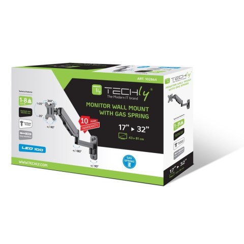 Techly ICA-LCD G112 uchwyt do telewizorów 81,3 cm (32") Czarny