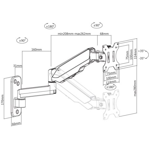 Techly ICA-LCD G112 uchwyt do telewizorów 81,3 cm (32") Czarny