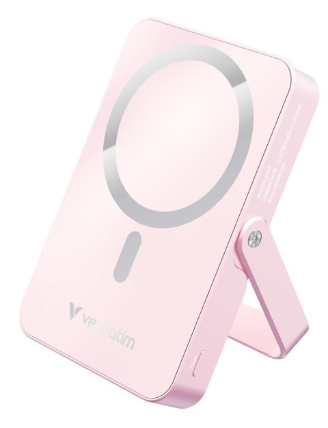 Verbatim Charge 'n' Go Magnetic Wireless Litowo-polimerowy (LiPo) 10000 mAh Bezprzewodowe ładowanie Różowy