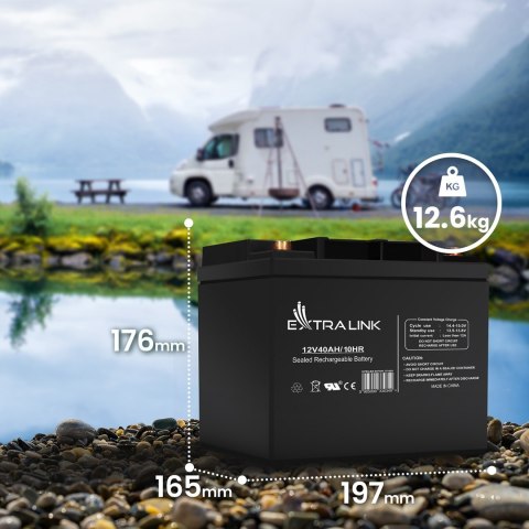 EXTRALINK AKUMULATOR BEZOBSŁUGOWY AGM 12V 40AH