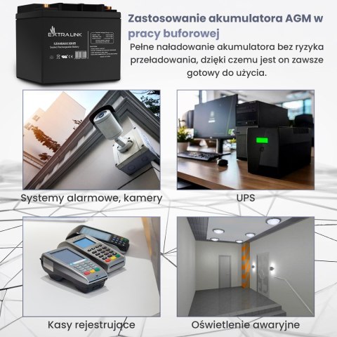 EXTRALINK AKUMULATOR BEZOBSŁUGOWY AGM 12V 40AH