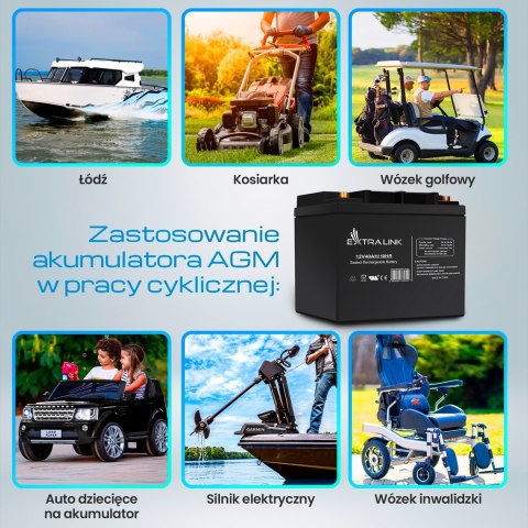 EXTRALINK AKUMULATOR BEZOBSŁUGOWY AGM 12V 40AH