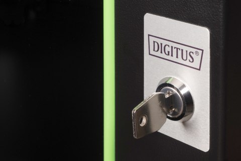 Digitus Szafa sieciowa wisząca Unique 19" 7U rack 600x450, drzwi szyba, czarny, niedzielona, złożona, 100kg