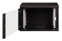 Digitus Szafa sieciowa wisząca Unique 19" 7U rack 600x450, drzwi szyba, czarny, niedzielona, złożona, 100kg