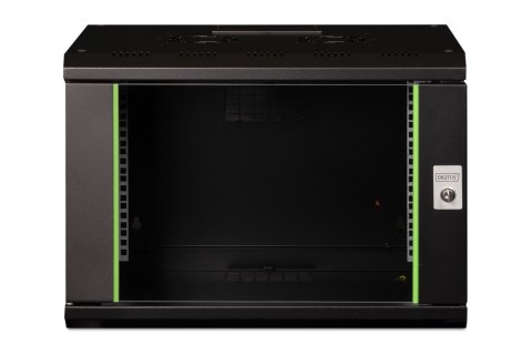 Digitus Szafa sieciowa wisząca Unique 19" 7U rack 600x450, drzwi szyba, czarny, niedzielona, złożona, 100kg