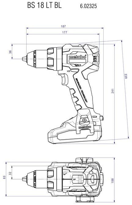 METABO.WKRĘTARKA BS 18 L BL CARCASS /BULK