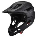 Kask rowerowy fullface z odpinanym daszkiem 57-62 cm - czarny