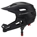 Kask rowerowy fullface z odpinanym daszkiem 57-62 cm - czarny