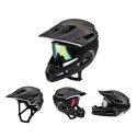 Kask rowerowy fullface z odpinanym daszkiem 57-62 cm - czarny