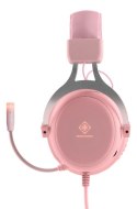 Deltaco Gaming GAM-030-P słuchawki/zestaw słuchawkowy Przewodowa Opaska na głowę USB Typu-A Różowy