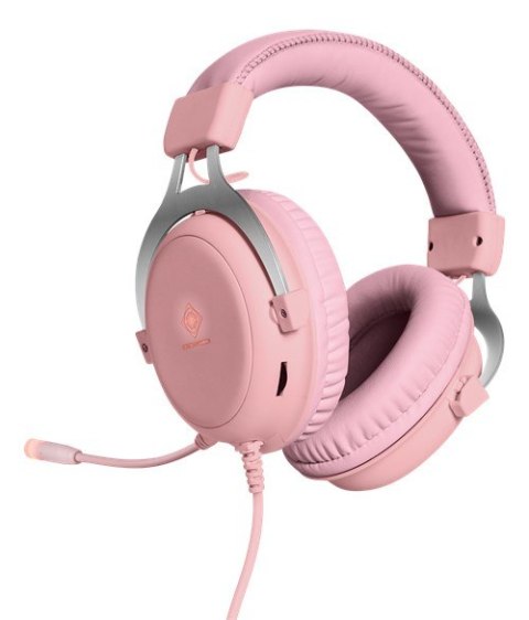 Deltaco Gaming GAM-030-P słuchawki/zestaw słuchawkowy Przewodowa Opaska na głowę USB Typu-A Różowy