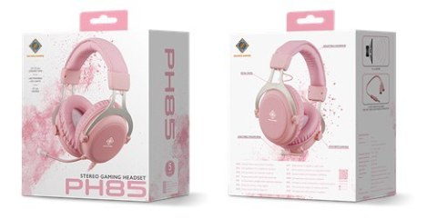 Deltaco Gaming GAM-030-P słuchawki/zestaw słuchawkowy Przewodowa Opaska na głowę USB Typu-A Różowy