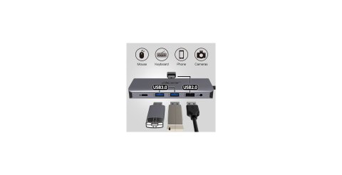 Acer 12-in-1 Type-C Dongle Przewodowa USB 3.2 Gen 1 (3.1 Gen 1) Type-C Srebrny