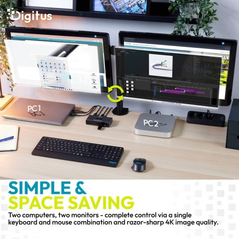 Digitus DS-12856 przełącznik KVM Szary