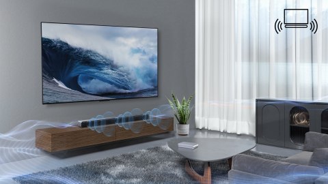 Soundbar TCL S45HE 2.0 kan.100W Bluetooth 5.2 Dolby Atmos Tytanowy