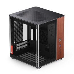 Obudowa PC Jonsbo TK-0, Mini-Tower, Mini-ITX, Tempered Glass, Holz - schwarz