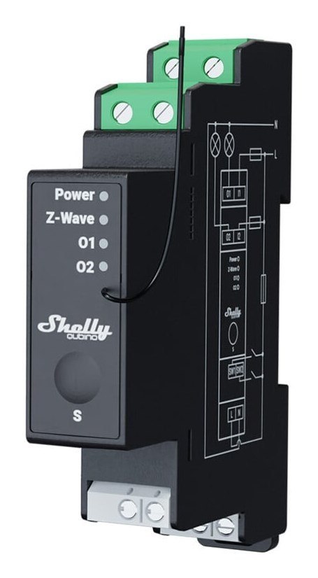 Inteligentny dwukanałowy przekaźnik Z-Wave DIN Shelly Qubino Wave Pro 2 z pomiarem energii