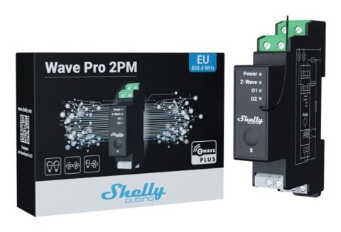 Inteligentny dwukanałowy przekaźnik Z-Wave DIN Shelly Qubino Wave Pro 2 z pomiarem energii