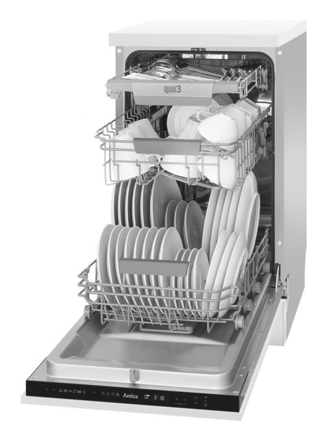 Zmywarka do zabudowy 45 cm AMICA DIM44C6EMONqH | klasa C | 10 kpl | SatelliteArm | OpenDry