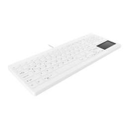 Aktywna Klawiatura USB AK-C7412F-GUS-W/GE QWERTZ Niemiecki Biały