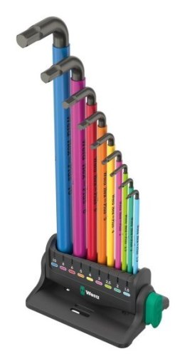 Zestaw kluczy trzpieniowych 950/9 HEX-PLUS MULTICOLOUR 3 9CZR
