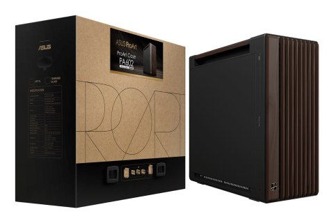 ASUS ProArt PA602 Wood Edition Modern Black - Metal Panel Midi Tower Czarny, Drewno