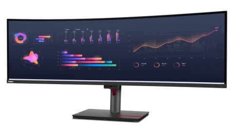 Lenovo ThinkVision P49w-30 monitor komputerowy 124,5 cm (49") 5120 x 1440 px Dual WQHD LED Czarny