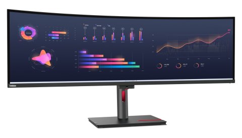Lenovo ThinkVision P49w-30 monitor komputerowy 124,5 cm (49") 5120 x 1440 px Dual WQHD LED Czarny