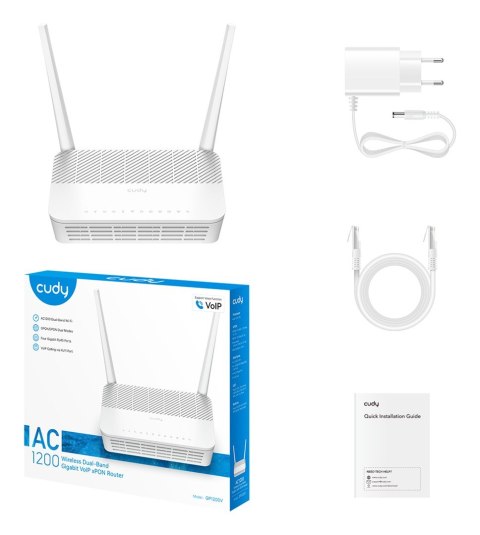 Router CUDY GP1200V Wi-Fi 5 GPON/EPON 2.4GHz, 5GHz 300Mb/s + 867Mb/s