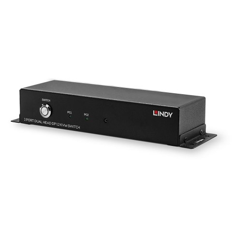 LINDY 2-portowy przełącznik DisplayPort 1.2 z podwójną głowicą