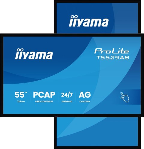 Monitor dotykowy IIYAMA 139cm (55") T5529AS-B1AG 16:9 M-Touch 2xHDMI+UBS-C (Speditionsversand)