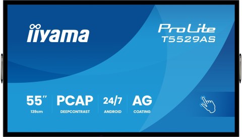 Monitor dotykowy IIYAMA 139cm (55") T5529AS-B1AG 16:9 M-Touch 2xHDMI+UBS-C (Speditionsversand)
