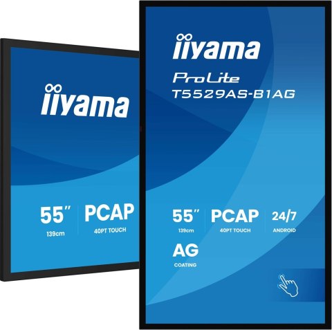 Monitor dotykowy IIYAMA 139cm (55") T5529AS-B1AG 16:9 M-Touch 2xHDMI+UBS-C (Speditionsversand)
