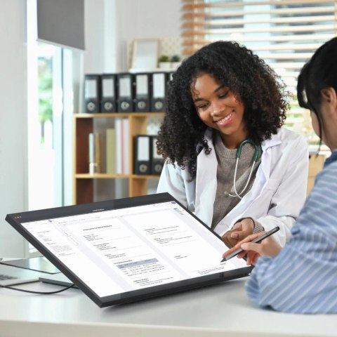 ALOGIC Clarity Fold Touch monitor komputerowy 68,6 cm (27") 3840 x 2160 px 4K Ultra HD Ekran dotykowy Czarny, Srebrny