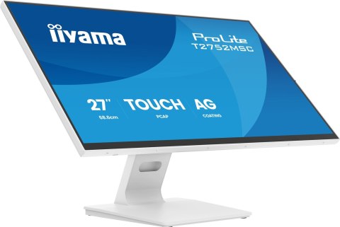 Iiyama ProLite T2752MSC-W1AG monitor komputerowy 68,6 cm (27") 1920 x 1080 px Full HD LCD Ekran dotykowy Biały