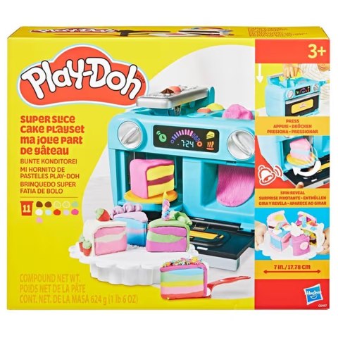 Play-Doh Super Slice Cake Play Kitchen Set Zestaw do zabawy z modeliny 624 g Wielobarwny