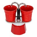 Bialetti kawiarka Mini Express czerwona 2tz + 2 filiżanki