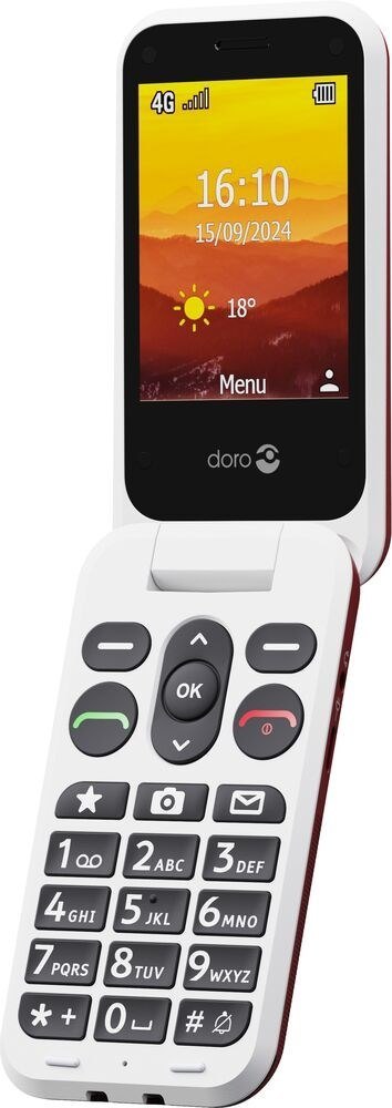 Doro Leva L30 7,11 cm (2.8") 142,7 g Czerwony, Biały Telefon funkcjonalny