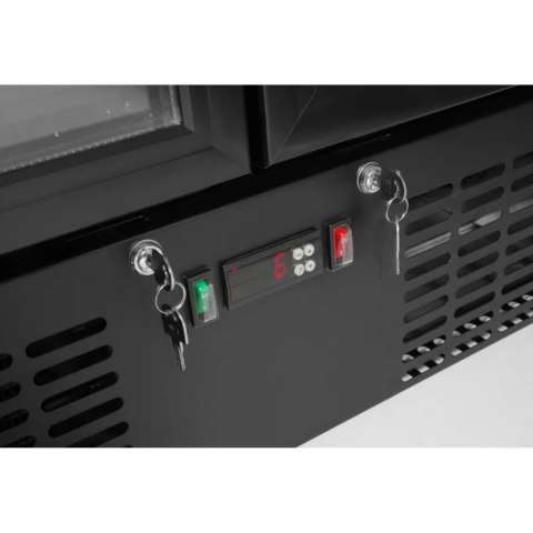 Lodówka chłodziarka barowa 2-drzwiowa 8 półek LED 384 l 365 W