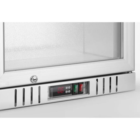 Lodówka chłodziarka barowa podblatowa 1-drzwiowa LED 75 l 120 W 53x50x84 cm - srebrna