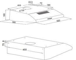 Okap podszafkowy AKPO WK-7 P 3050 50 cm | 400 m3/h | LED | czarny