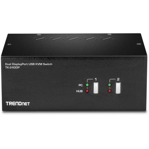 2-portowy przełącznik DisplayPort TRENDnet KVM z koncentratorem audio USB 2.0
