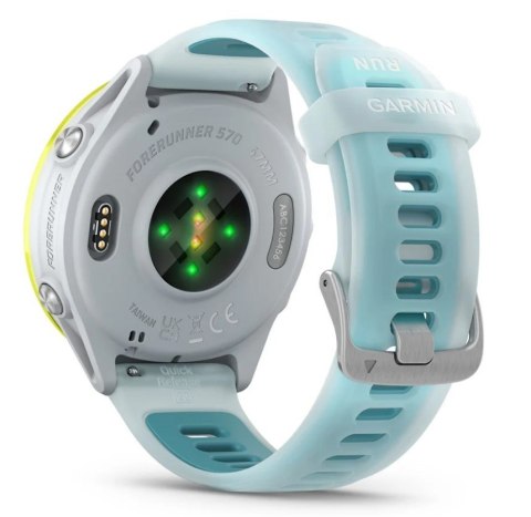 Garmin Forerunner 570 3,56 cm (1.4") AMOLED 47 mm Cyfrowy 454 x 454 px Ekran dotykowy Biały, Żółty Wi-Fi GPS
