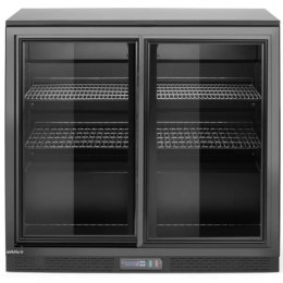 Lodówka chłodziarka barowa z 2 drzwiami suwanymi LED 158 l 160 W 90x52x87 cm