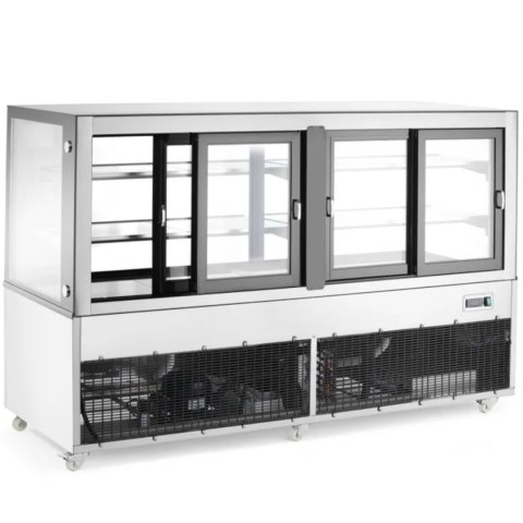 Witryna chłodnicza ekspozycyjna 2 półki 610 l 500 W 1824x677x1230 mm
