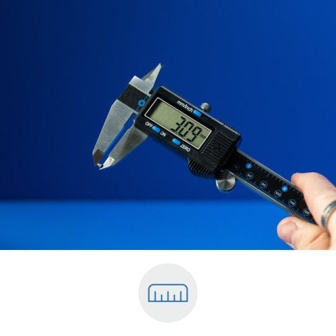 Cyfrowa suwmiarka iFixit w kolorze niebieskim z ekranem LCD