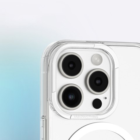 Etui silikonowe z pierścieniem magnetycznym do iPhone 16 Pro - przezroczyste