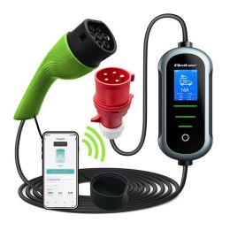 Qoltec Mobilna ładowarka do samochodu elektrycznego EV i hybryd z regulacją 2w1 Typ2 | 22kW | 400V | CEE 32A | Wi-fi | TUYA | SM